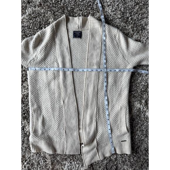 Abercrombie & Fitch Women’s Cozy Texture Knit Open Shawl Cardigan Cream Medium - Picture 11 of 11
